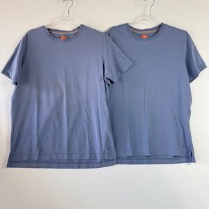 Left Coast Tee T-Shirt Mens M Blue Trim Fitted Short Sleeve Crewneck Set of 2